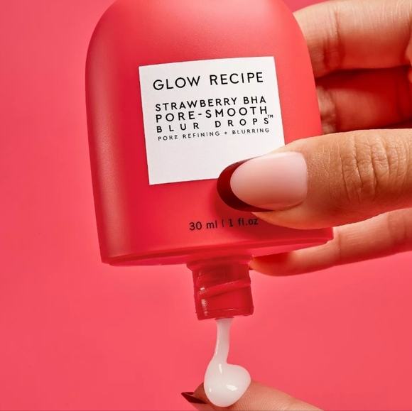 Glow Recipe Strawberry BHA Pore-Smooth Blur Drops Serum, 30ml, NIB - Picture 3 of 9